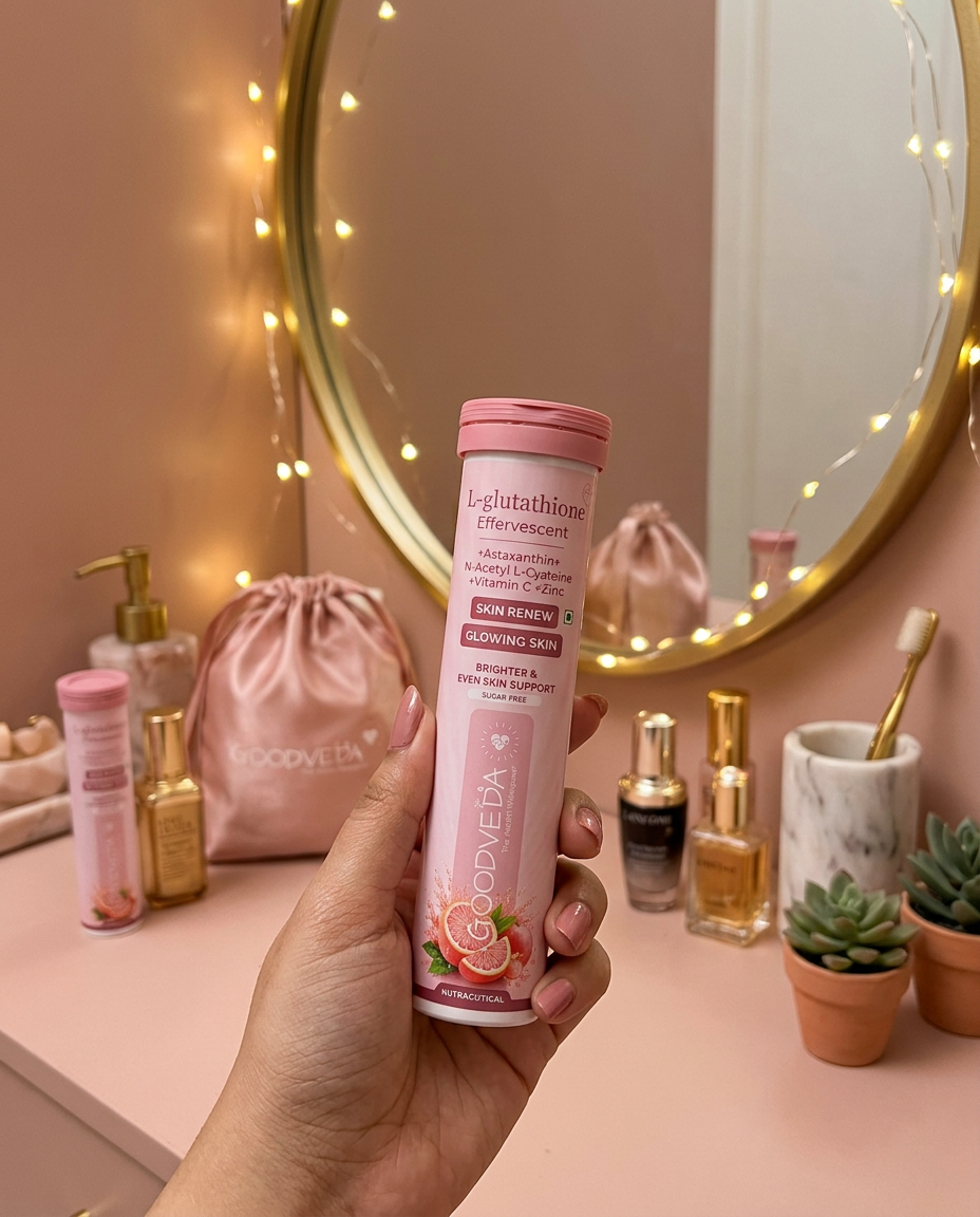 GoodVeda glutathione routine shared by @snehaskin